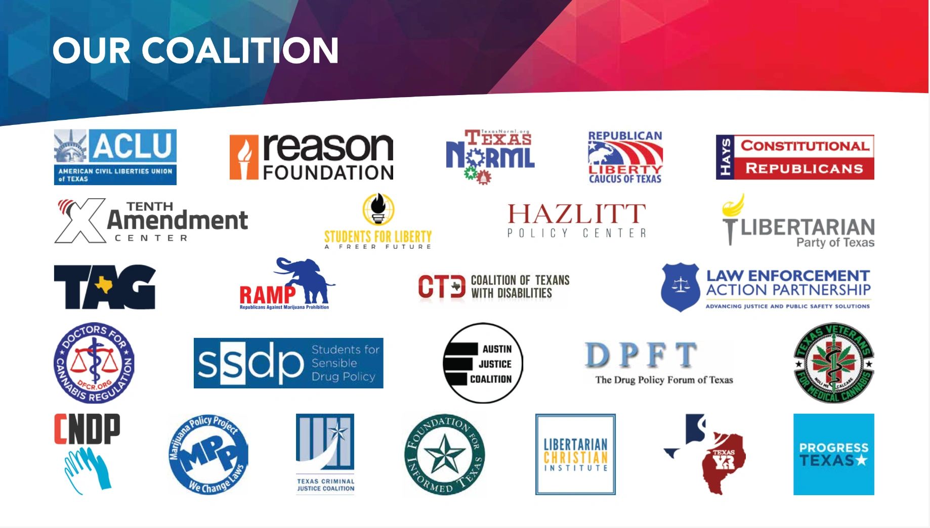 Logos of the organizations in the coalition