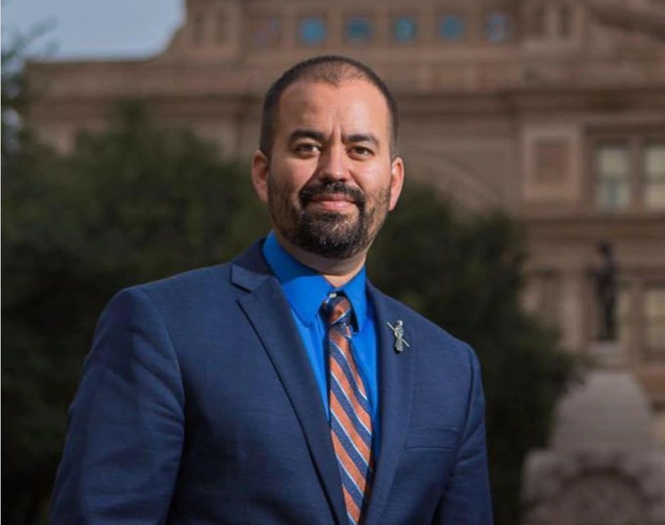 Rep. Joe Moody standing in front of the Texas Capitol