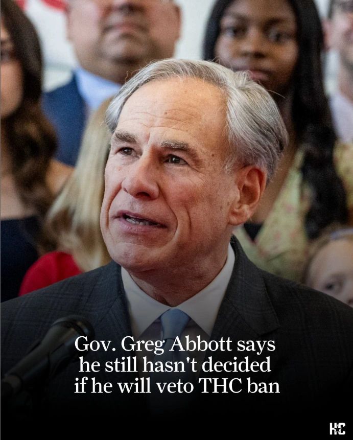 News graphic: Gov. Greg Abbott says he still hasn’t decided if he will veto THC ban