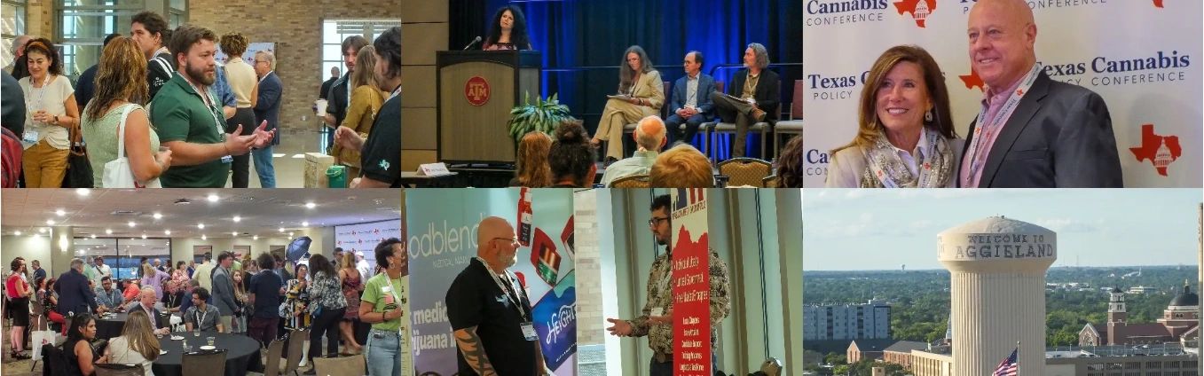 Collage of photos from past Texas Cannabis Policy Conferences