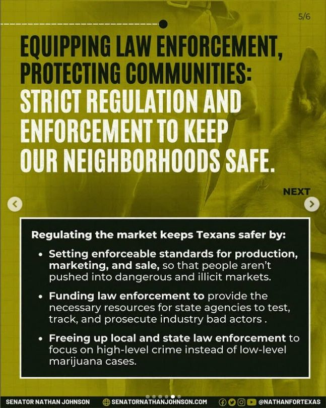 Slide from Sen. Nathan Johnson’s presentation on equipping law enforcement