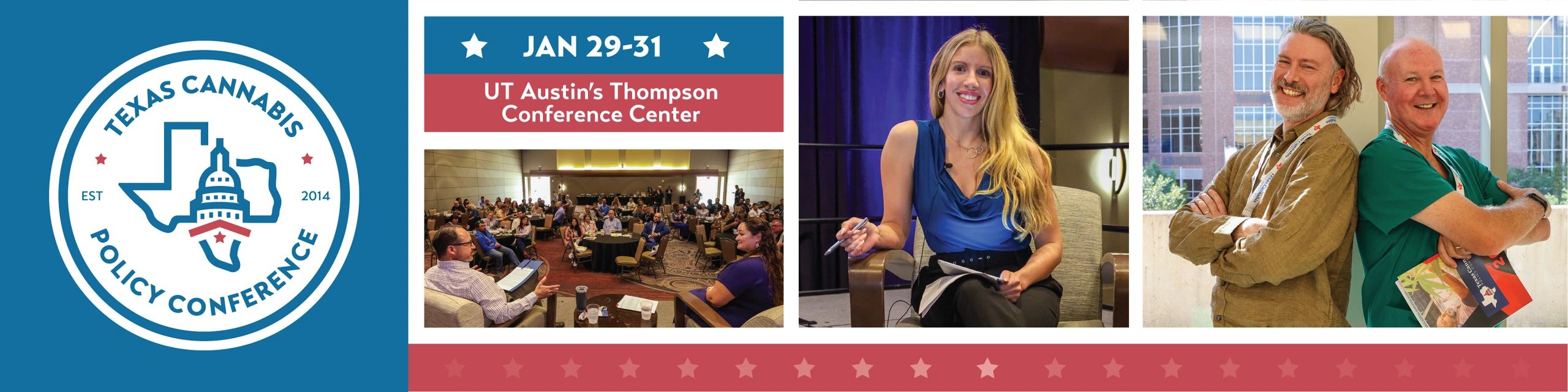 Texas Cannabis Policy Conference banner: Jan. 29-31, 2026, at UT Austin’s Thompson Conference Center