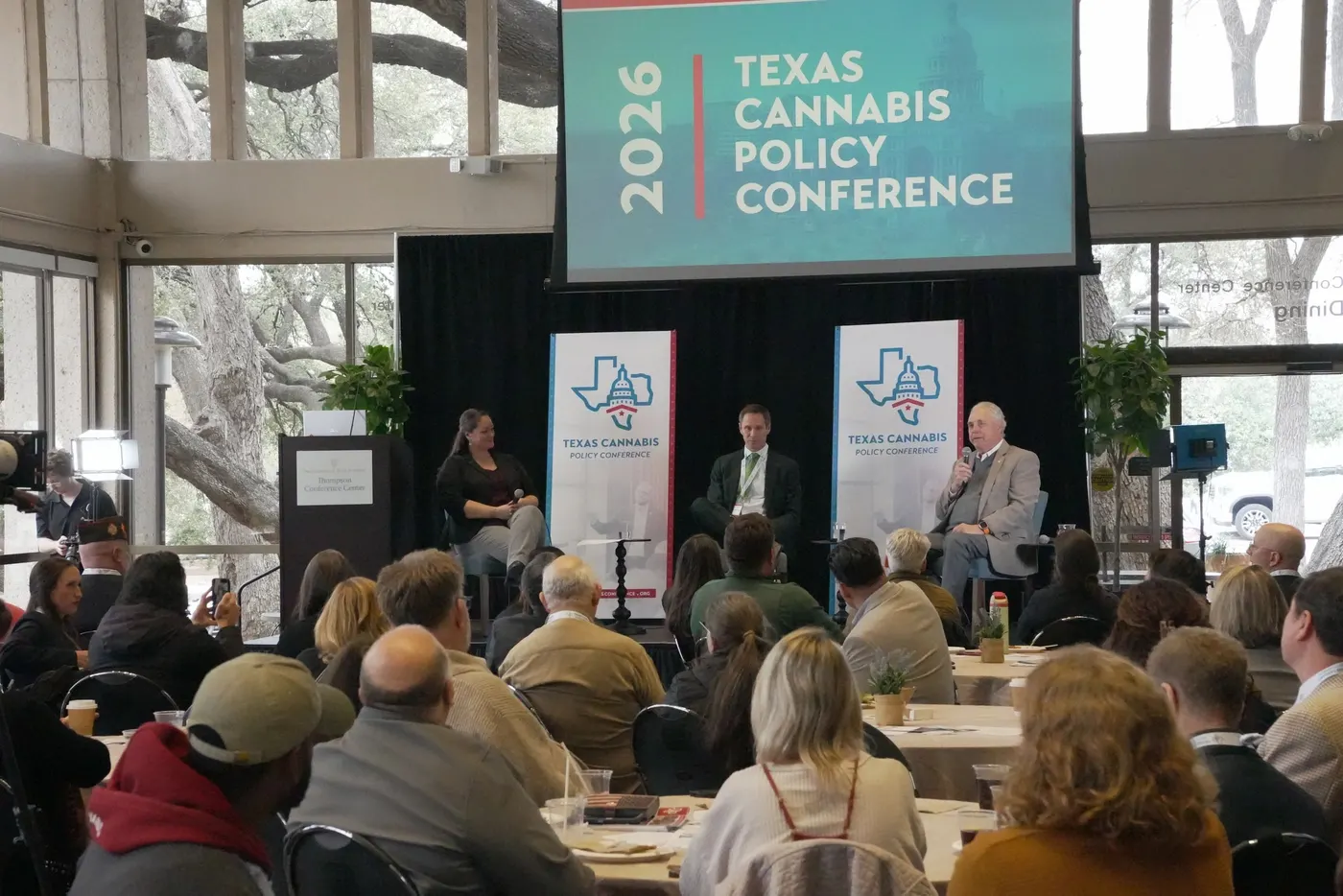 A panel on stage at the 2026 Texas Cannabis Policy Conference in Austin